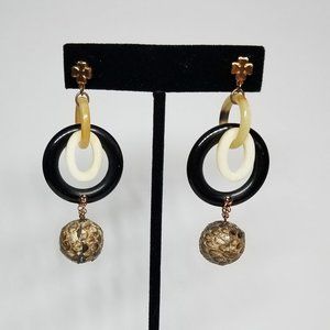 AMLE Italian Python Snakeskin Horn Earrings